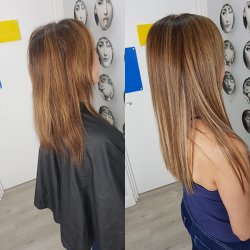 Hair Extensions Before and After at Hair by Elements Hairdressers in Bishop's Stortford