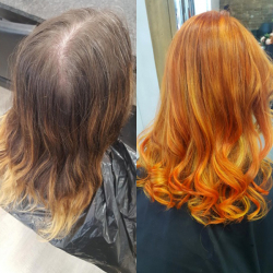 Hair Colour Before and After at Hair by Elements Hairdressers in Bishop's Stortford