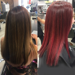 Hair Colour Before and After at Hair by Elements Hairdressers in Bishop's Stortford