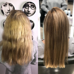 Hair Colour Before and After at Hair by Elements Hairdressers in Bishop's Stortford
