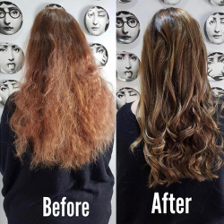 Hair Colour Before and After at Hair by Elements Hairdressers in Bishop's Stortford
